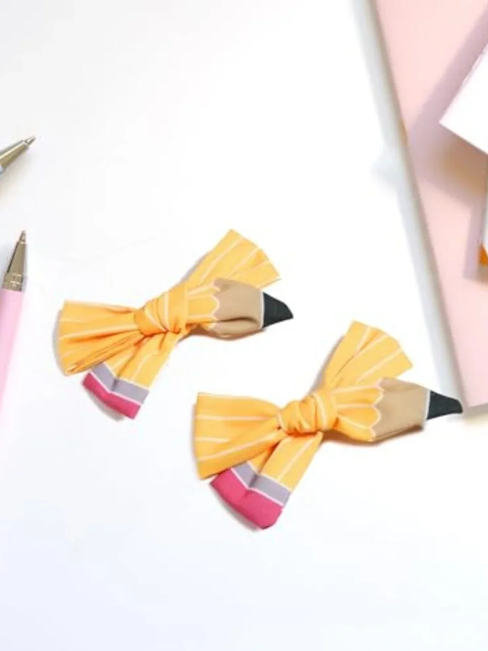 2 Pencil Hair Clips for Back to School, Plastic Crocodile Clip for Girls